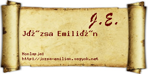 Józsa Emilián névjegykártya